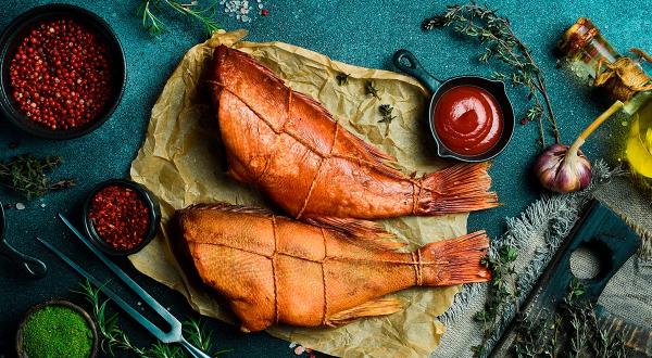 Морской окунь горячего копчения, пошаговый рецепт с фото на 248 ккал