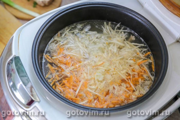 Суп из свинины с картофелем и корнем сельдерея в мультиварке