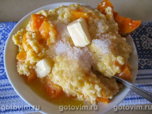 Тыквенная каша из пшена на молоке Тыквенная каша из пшена на молоке