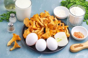 Пирог с лисичками и сыром