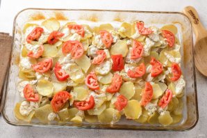 Мясо по-французски с картошкой и грибами