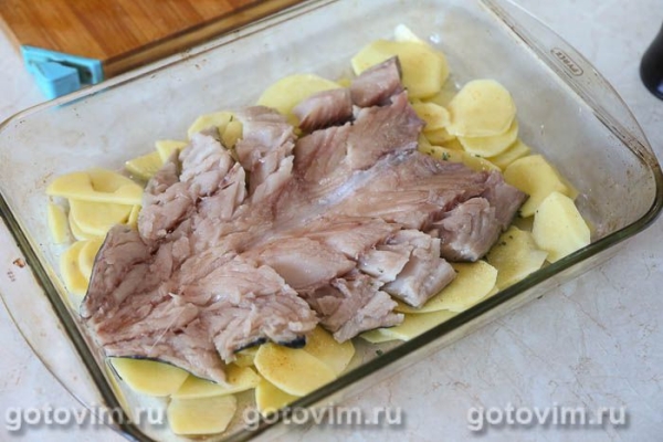 Скумбрия-ёлочка, запеченная в маринаде 