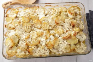 Картошка с мясом и сыром в духовке