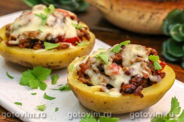 Фаршированный картофель по-мексикански Фаршированный картофель по-мексикански