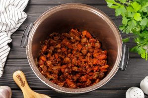 Макароны с мясом в мультиварке