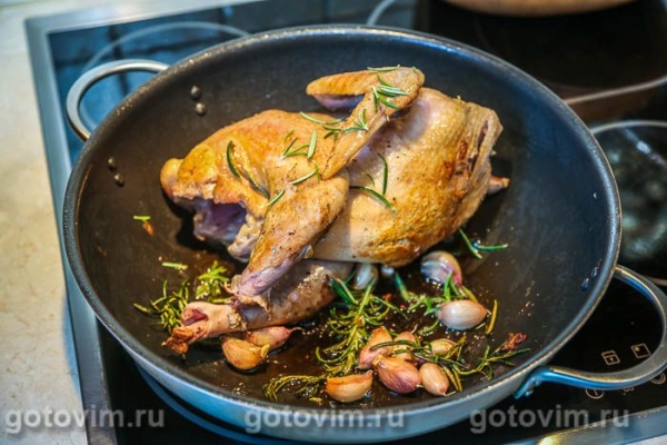 Цесарка в духовке с чесноком и белым вином Цесарка в духовке с чесноком и белым вином